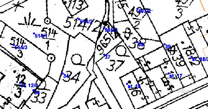 Parcela st. 37 v KÚ Libice nad Doubravou, Katastrální mapa