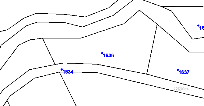 Parcela st. 1636 v KÚ Libice nad Doubravou, Katastrální mapa