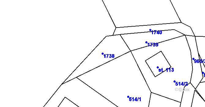 Parcela st. 1738 v KÚ Libice nad Doubravou, Katastrální mapa