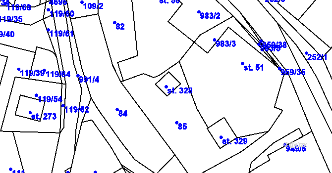 Parcela st. 328 v KÚ Libice nad Doubravou, Katastrální mapa
