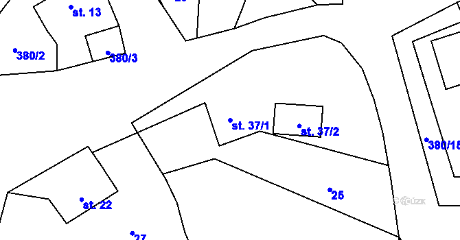 Parcela st. 37/1 v KÚ Libická Lhotka, Katastrální mapa