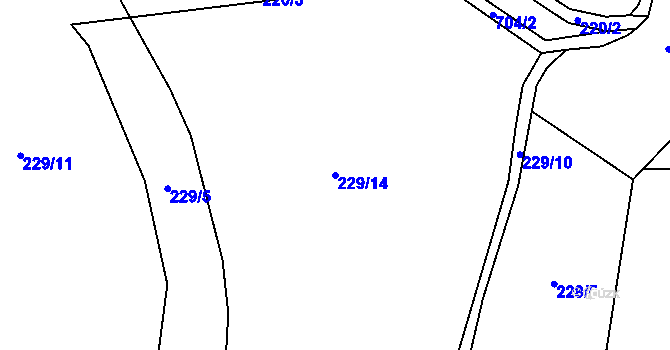 Parcela st. 229/14 v KÚ Libíč, Katastrální mapa