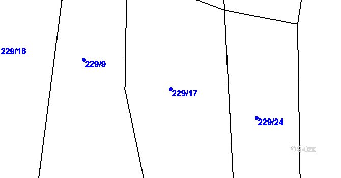 Parcela st. 229/17 v KÚ Libíč, Katastrální mapa