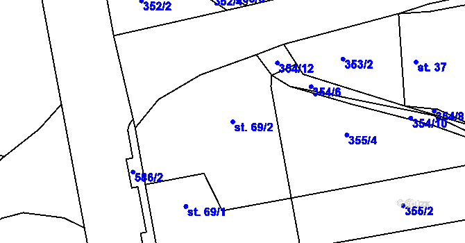 Parcela st. 69/2 v KÚ Libichov, Katastrální mapa