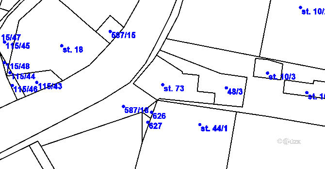 Parcela st. 73 v KÚ Libichov, Katastrální mapa