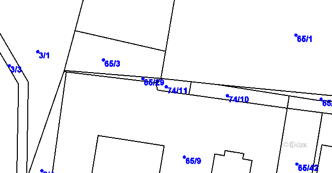 Parcela st. 74/11 v KÚ Libichov, Katastrální mapa