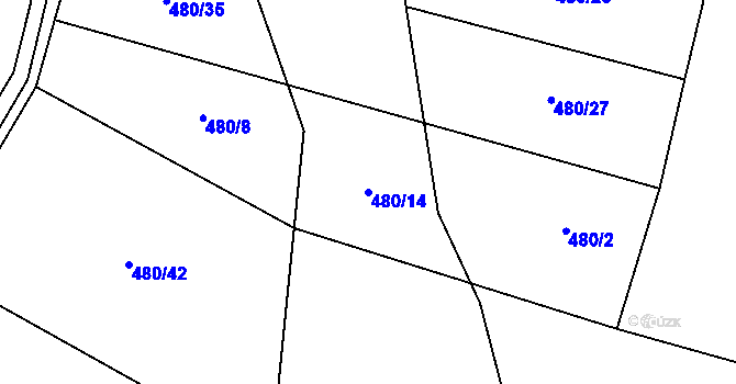 Parcela st. 480/14 v KÚ Libichov, Katastrální mapa