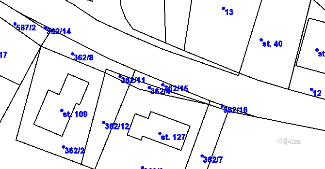 Parcela st. 362/15 v KÚ Libichov, Katastrální mapa