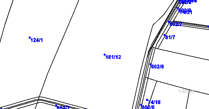 Parcela st. 181/12 v KÚ Libichov, Katastrální mapa