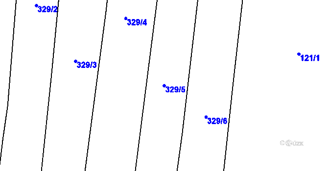 Parcela st. 329/5 v KÚ Libichov, Katastrální mapa