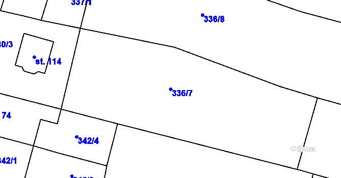 Parcela st. 336/7 v KÚ Libichov, Katastrální mapa
