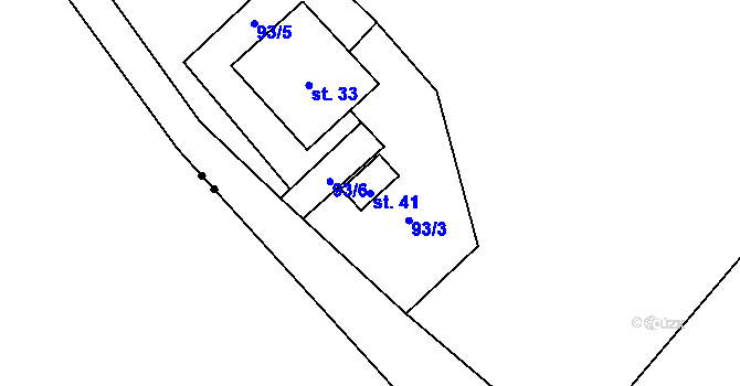 Parcela st. 41 v KÚ Doubravice u Sedlčan, Katastrální mapa
