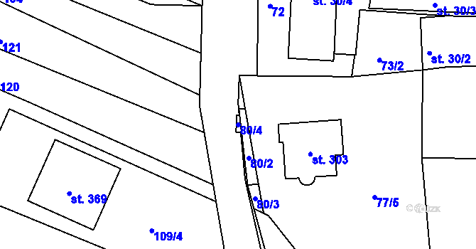 Parcela st. 80/4 v KÚ Libín, Katastrální mapa