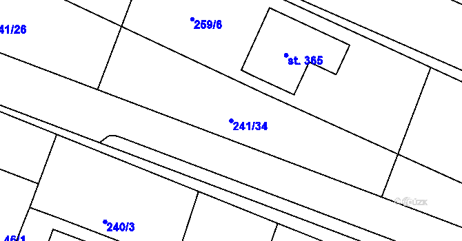 Parcela st. 241/34 v KÚ Libín, Katastrální mapa
