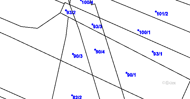 Parcela st. 90/4 v KÚ Libín, Katastrální mapa