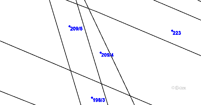 Parcela st. 209/4 v KÚ Libín, Katastrální mapa