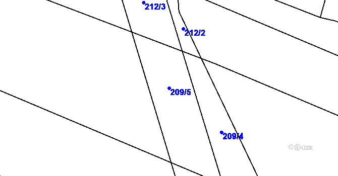 Parcela st. 209/5 v KÚ Libín, Katastrální mapa