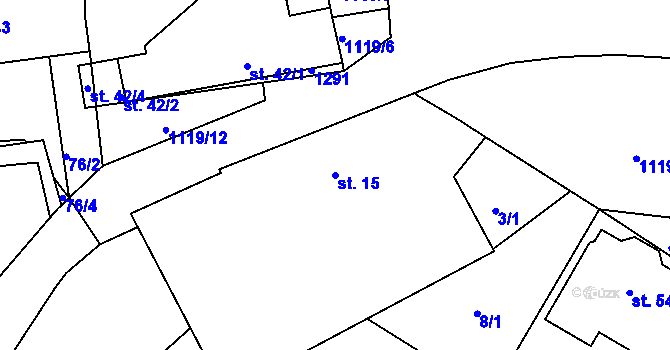 Parcela st. 15 v KÚ Libín, Katastrální mapa