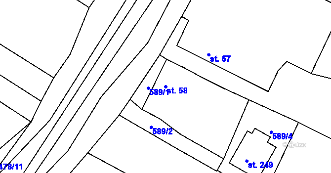 Parcela st. 58 v KÚ Libín, Katastrální mapa