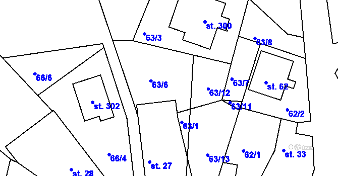 Parcela st. 63/6 v KÚ Libín, Katastrální mapa