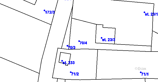 Parcela st. 70/4 v KÚ Libín, Katastrální mapa