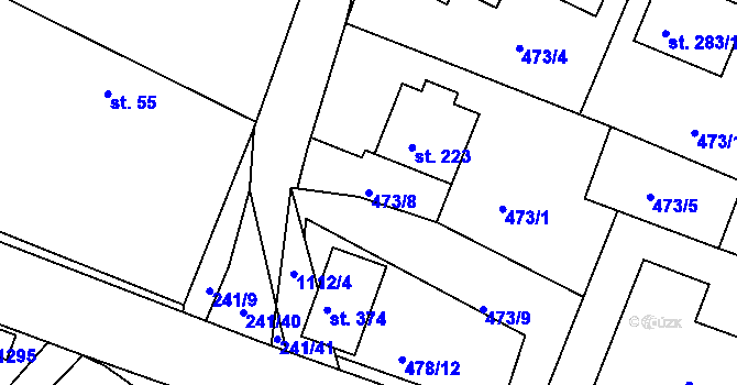 Parcela st. 473/8 v KÚ Libín, Katastrální mapa