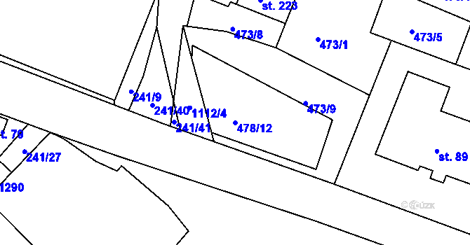 Parcela st. 478/12 v KÚ Libín, Katastrální mapa