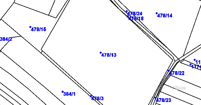 Parcela st. 478/13 v KÚ Libín, Katastrální mapa