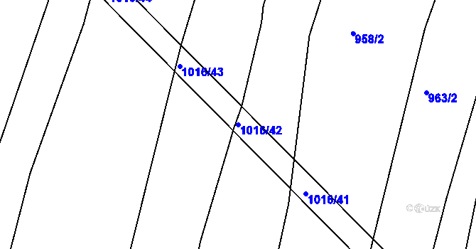 Parcela st. 1016/42 v KÚ Libín, Katastrální mapa