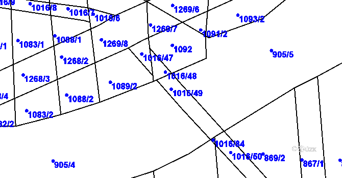 Parcela st. 1016/49 v KÚ Libín, Katastrální mapa