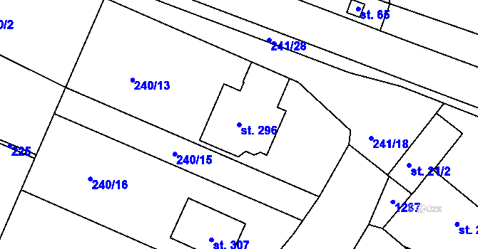 Parcela st. 296 v KÚ Libín, Katastrální mapa