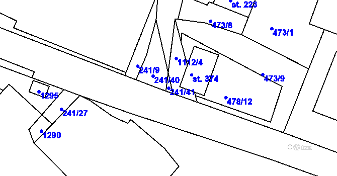 Parcela st. 241/41 v KÚ Libín, Katastrální mapa