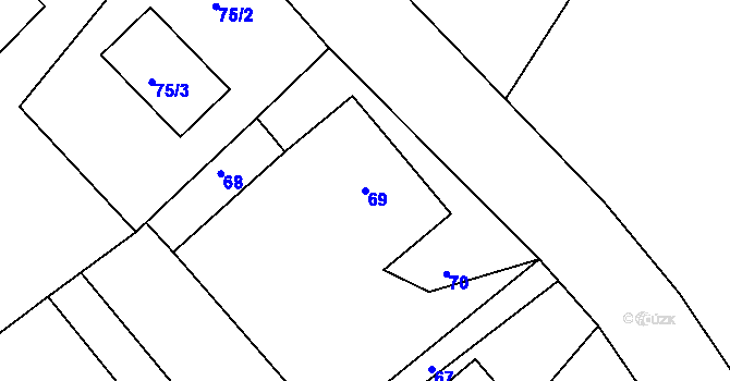 Parcela st. 69 v KÚ Dolní Libina, Katastrální mapa