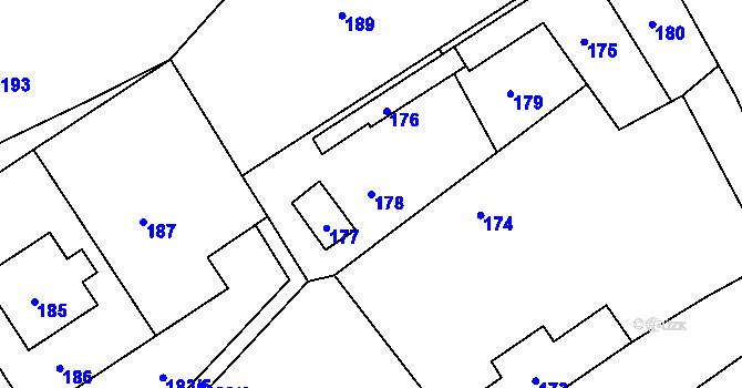 Parcela st. 178 v KÚ Dolní Libina, Katastrální mapa