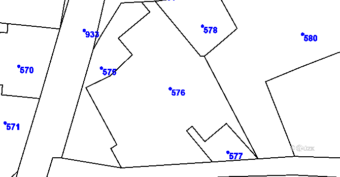 Parcela st. 576 v KÚ Dolní Libina, Katastrální mapa