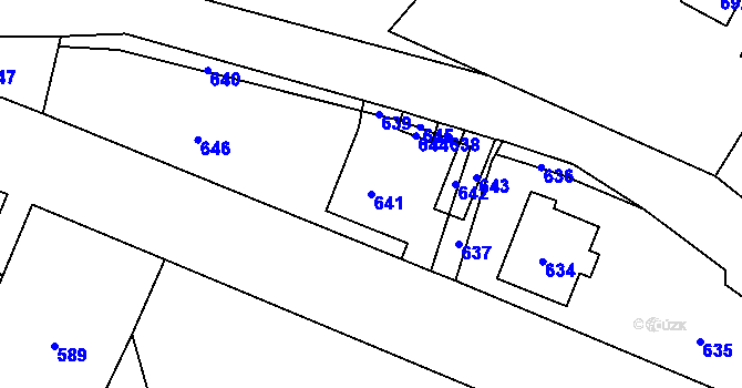 Parcela st. 641 v KÚ Dolní Libina, Katastrální mapa