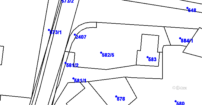 Parcela st. 582/5 v KÚ Dolní Libina, Katastrální mapa