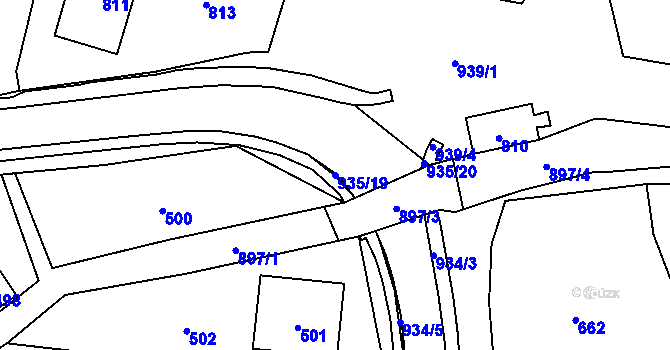 Parcela st. 935/19 v KÚ Dolní Libina, Katastrální mapa