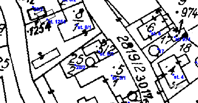 Parcela st. 5/2 v KÚ Horní Libina, Katastrální mapa