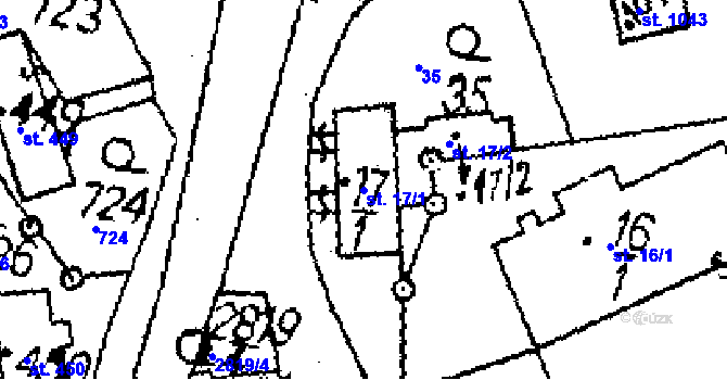 Parcela st. 17/1 v KÚ Horní Libina, Katastrální mapa