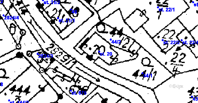 Parcela st. 20 v KÚ Horní Libina, Katastrální mapa