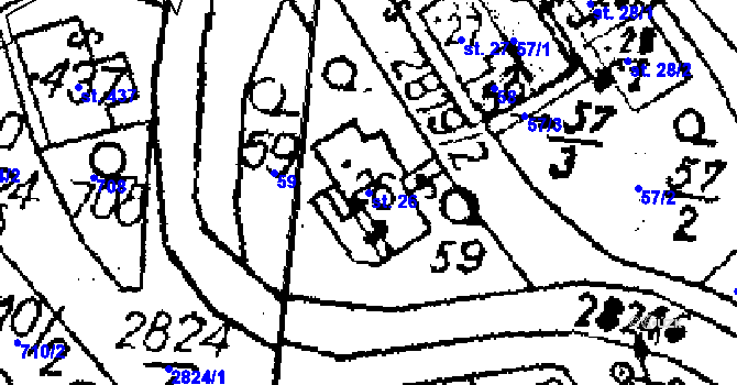 Parcela st. 26 v KÚ Horní Libina, Katastrální mapa