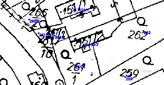 Parcela st. 151/2 v KÚ Horní Libina, Katastrální mapa