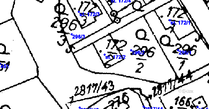 Parcela st. 172/2 v KÚ Horní Libina, Katastrální mapa