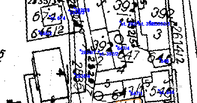 Parcela st. 392/2 v KÚ Horní Libina, Katastrální mapa