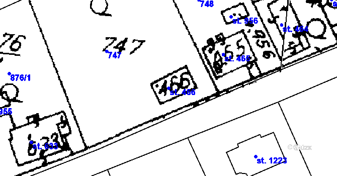 Parcela st. 466 v KÚ Horní Libina, Katastrální mapa