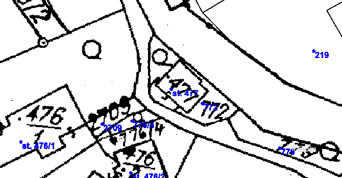 Parcela st. 477 v KÚ Horní Libina, Katastrální mapa