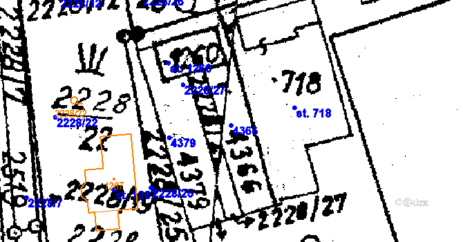 Parcela st. 718 v KÚ Horní Libina, Katastrální mapa