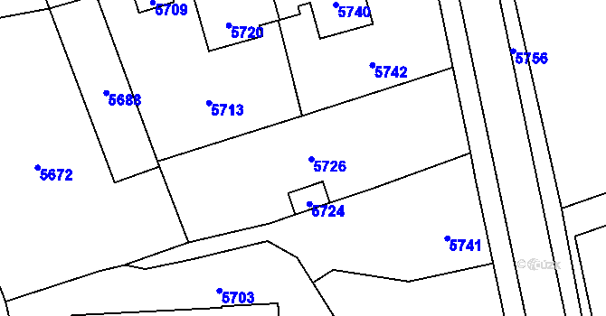 Parcela st. 77/1 v KÚ Horní Libina, Katastrální mapa