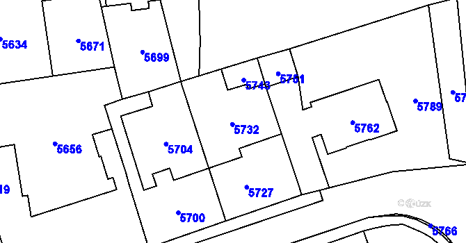 Parcela st. 81/2 v KÚ Horní Libina, Katastrální mapa